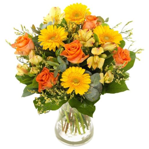 Zomerse bloemen boeket groot